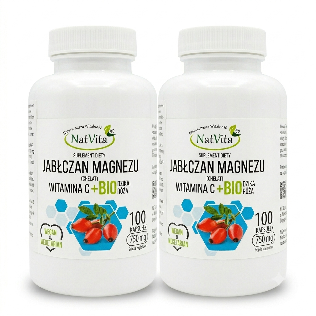 Magnesium Malate 750mg with Vitamin C & Organic Wild Rose | 100 Vegan Capsules – High Strength Bioavailable Chelate Complex by NatVita - Image 5