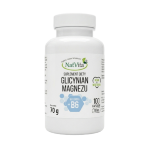 Magnesium Glycinate 700mg with Vitamin B6 | 100 Vegan Capsules – High Strength Chelated Bisglycinate Complex by NatVita