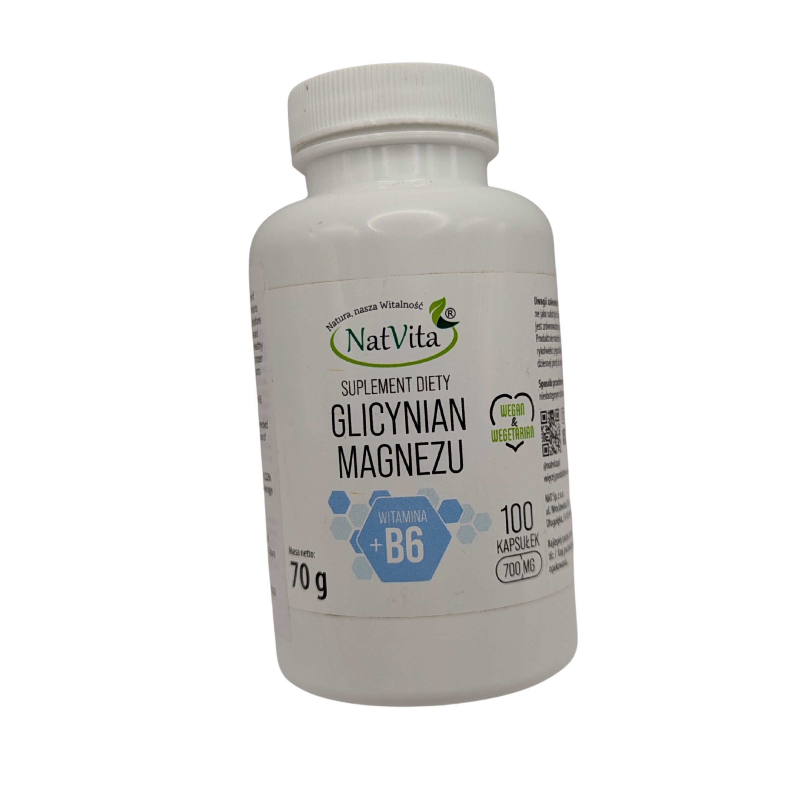 Magnesium Glycinate 700mg with Vitamin B6 | 100 Vegan Capsules – High Strength Chelated Bisglycinate Complex by NatVita - Image 4