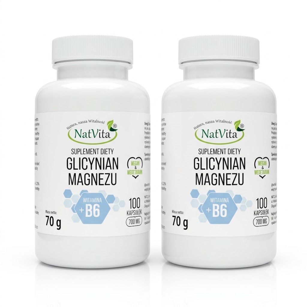 Magnesium Glycinate 700mg with Vitamin B6 | 100 Vegan Capsules – High Strength Chelated Bisglycinate Complex by NatVita - Image 2