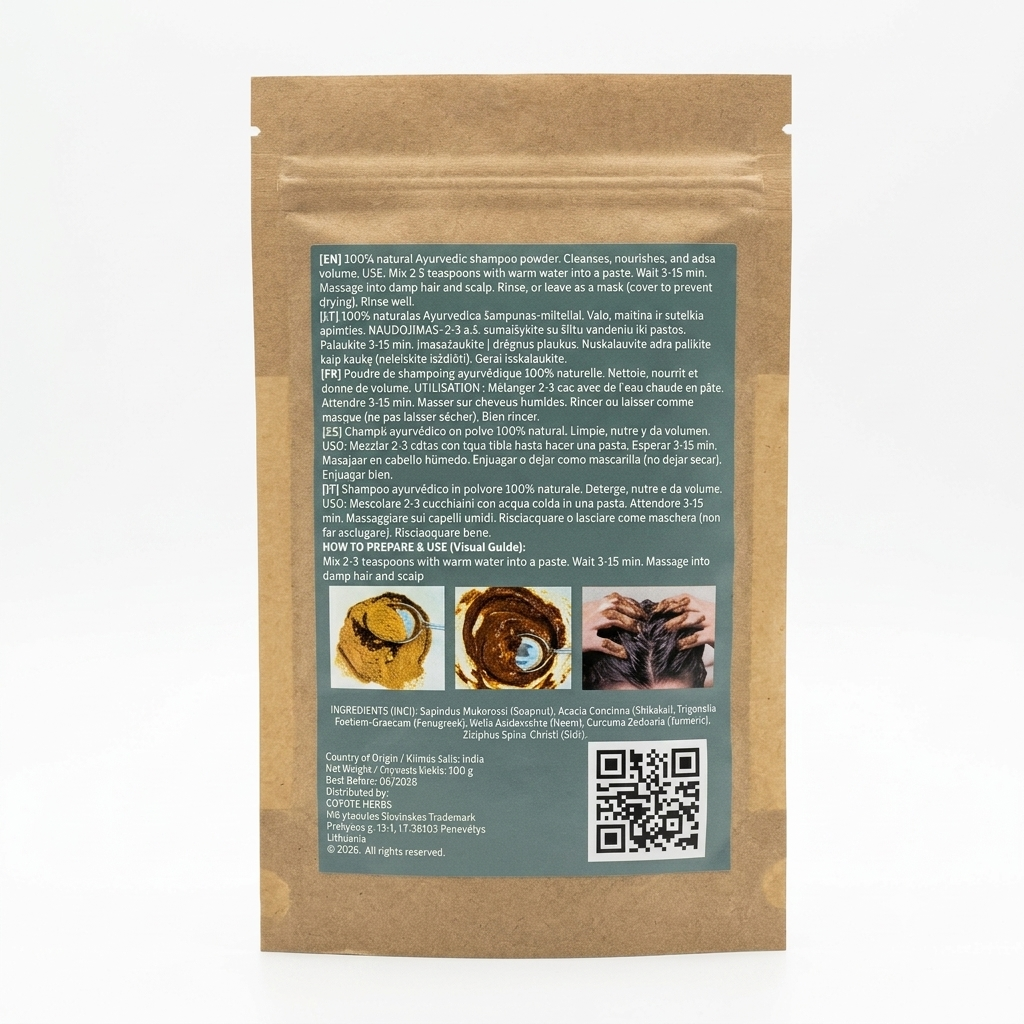 Ayurvedic Powder Shampoo, 100% Natural & Hair Mask – Deep Cleansing, Volume & Scalp Health - Image 3